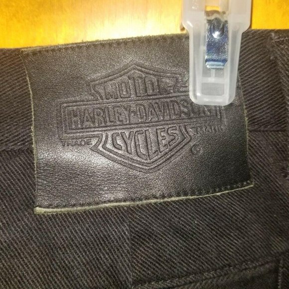 Harley Davidson Straight Leg Black Denim Jeans - Picture 7 of 8